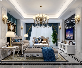 European Style A Living Room-ID:677804954