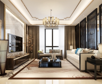 New Chinese Style A Living Room-ID:292941631