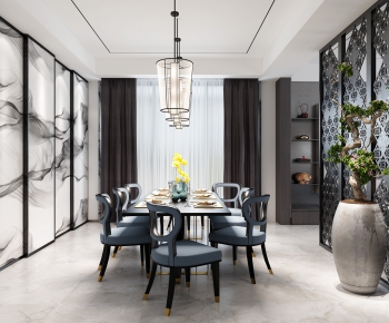 New Chinese Style Dining Room-ID:646383338