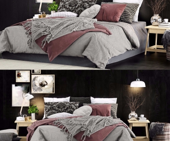 Modern Double Bed-ID:628773781