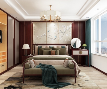 New Chinese Style Bedroom-ID:689745971
