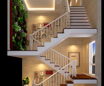 Simple European Style Stairwell-ID:978462191