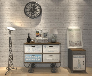 Industrial Style Side Cabinet/Entrance Cabinet-ID:446710333