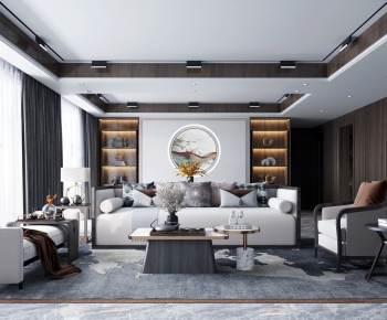 New Chinese Style A Living Room-ID:223383664