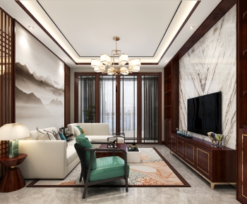 New Chinese Style A Living Room-ID:859931597