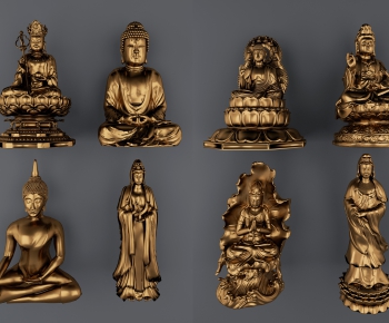 中式观音菩萨佛像雕塑-ID:496058245
