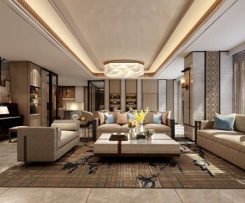 New Chinese Style A Living Room-ID:467269243