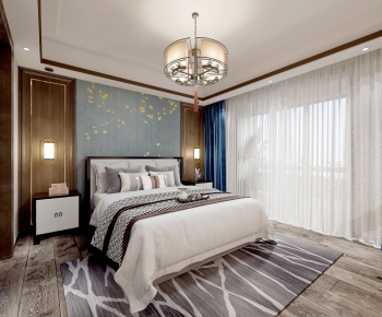 New Chinese Style Bedroom-ID:518993533