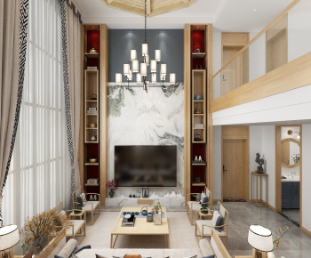 New Chinese Style A Living Room-ID:268671772