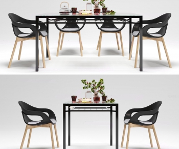 Modern Industrial Style Dining Table And Chairs-ID:259635175