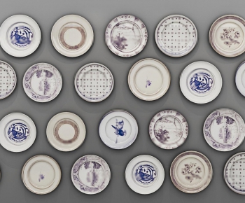 中式陶瓷盘子装饰挂件组合-ID:133565113