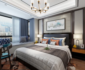 New Chinese Style Bedroom-ID:903071451