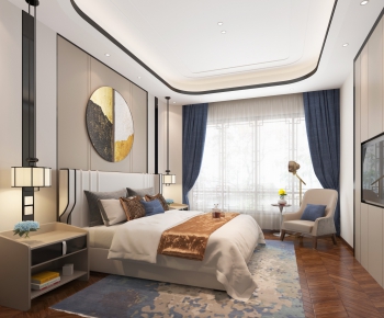 New Chinese Style Bedroom-ID:450674134