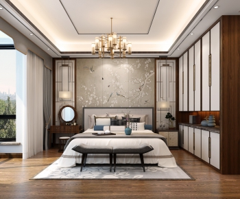 New Chinese Style Bedroom-ID:987414632