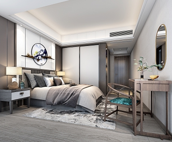 New Chinese Style Bedroom-ID:736627382