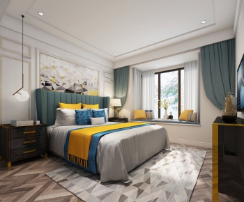 Simple European Style Bedroom-ID:901859444