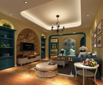 Mediterranean Style A Living Room-ID:225865141