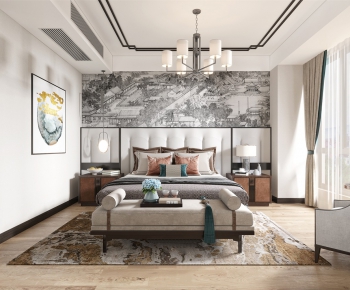 New Chinese Style Bedroom-ID:316320863