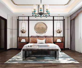 New Chinese Style Bedroom-ID:377659237