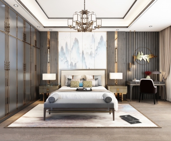 New Chinese Style Bedroom-ID:427752963