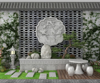 新中式园艺景观假山砖雕小品-ID:662265834