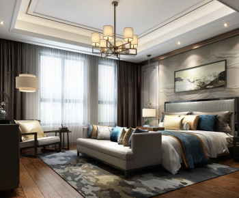 New Chinese Style Bedroom-ID:595334381