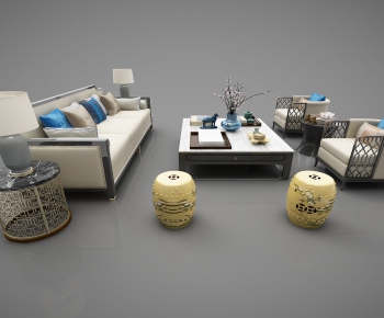 New Chinese Style Sofa Combination-ID:703268344