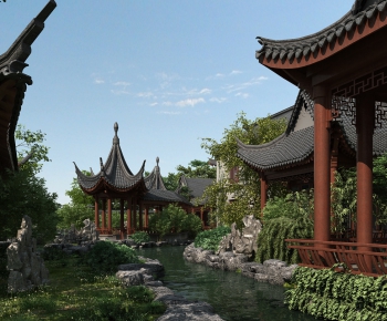 New Chinese Style Garden Landscape-ID:604649132