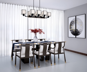 New Chinese Style Dining Table And Chairs-ID:523223284