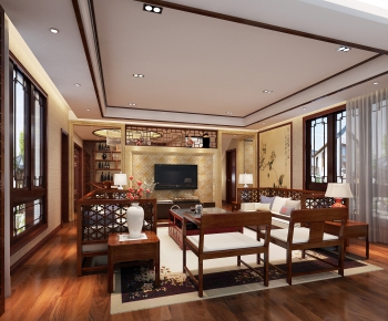 Chinese Style A Living Room-ID:122364191