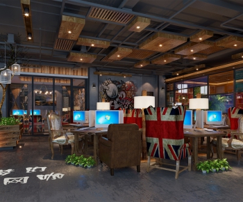 Industrial Style Internet Cafe-ID:385798317