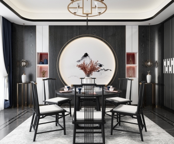 New Chinese Style Dining Room-ID:907758157