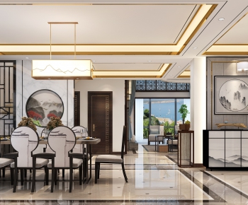 New Chinese Style Dining Room-ID:358651743