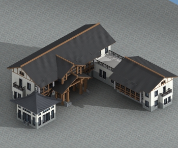 New Chinese Style Building Appearance-ID:369271747