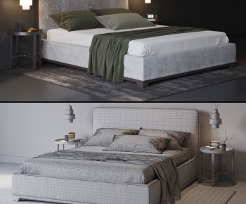 Modern Double Bed-ID:540849427