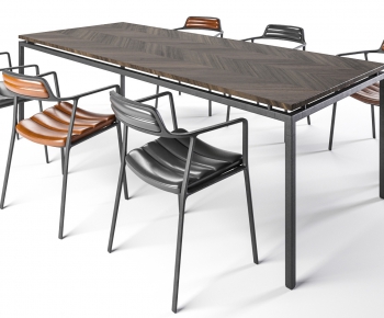 Industrial Style Dining Table And Chairs-ID:164304516