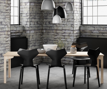 Industrial Style Dining Table And Chairs-ID:737755314
