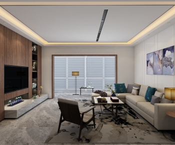 New Chinese Style A Living Room-ID:479620359