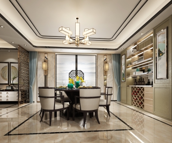 New Chinese Style Dining Room-ID:937839974