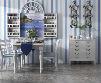 Mediterranean Style Dining Table And Chairs-ID:556037792
