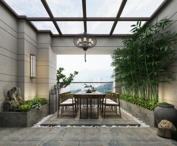 New Chinese Style Balcony-ID:688100944