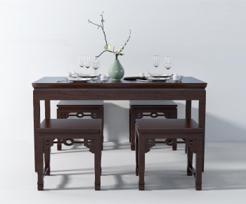 中式实木餐桌椅-ID:571944915