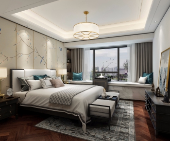 New Chinese Style Bedroom-ID:640234736