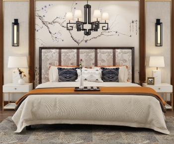 New Chinese Style Double Bed-ID:928793815