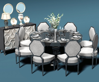 European Style Dining Table And Chairs-ID:129414689