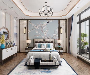 New Chinese Style Bedroom-ID:712244614