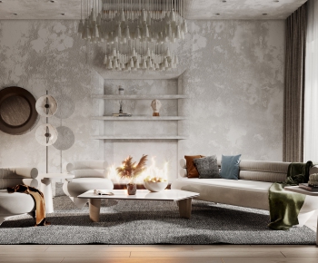 Wabi-sabi Style A Living Room-ID:732440898