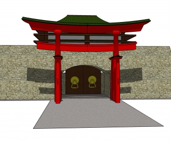 Japanese Style Ancient Architectural Buildings-ID:988313293