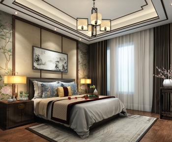 New Chinese Style Bedroom-ID:668355111