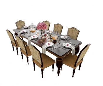 American Style Dining Table And Chairs-ID:399098874